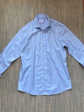 Light blue cotton button up shirt
